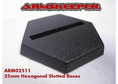 ArmsKeeper Bases: 25mm Hexagonal Slotted Bases (20) 