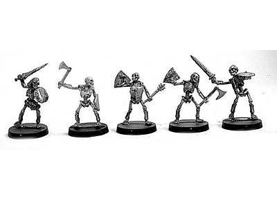 Skeleton Warriors with shield and mixed weapons 
