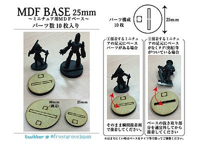 MDF製25mmラウンドベースセット MDF製25mmラウンドベースセット