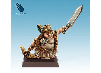 Dwarf Female with a sword and crossbow 