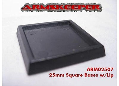 ArmsKeeper Bases: 25mm Square Bases with Lip (20) 