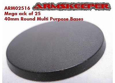 ArmsKeeper Bases: 40mm Round Multi Purpose Bases Mega Pack (25) 