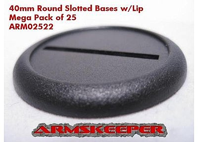 ArmsKeeper Bases: 40mm Round Slotted Bases with Lip Mega Pack (25) 