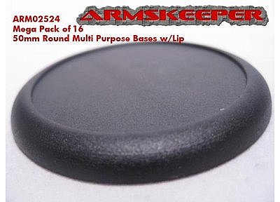 ArmsKeeper Bases: 50mm Round Multi Purpose Bases with Lip Mega Pack (16) 