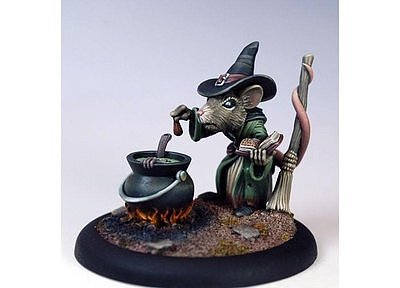 Female Mouse Witch with Cauldron 
