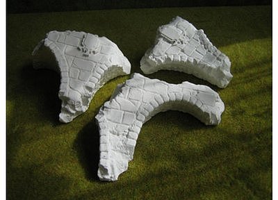Pieces of a ruined viaduct 