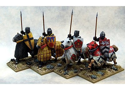 LCC02 Mounted Crusading Knights (Great Helm) (Lance Upright) (4) 