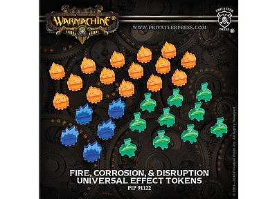Warmachine: Universal Effect Tokens Fire, Corrosion, Disruption 