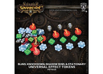 Warmachine: Universal Effect Tokens Blind, Knockdown, Shadow Bind, Stationary 