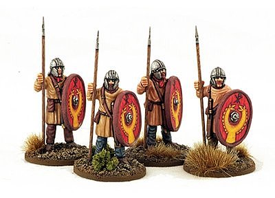 LR12 late Roman Unarmoured Infantry (Helmets) (Standing) (4) 