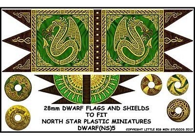 Dwarf Flag and Shields 