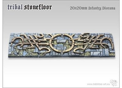 Tribal Stonefloor Bases - 20x20mm Diorama (14) 