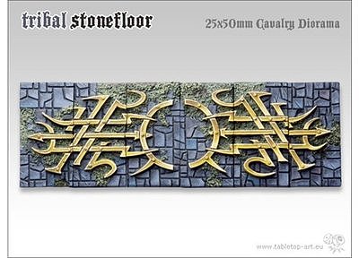 Tribal Stonefloor Bases - 25x50mm Diorama (6) 