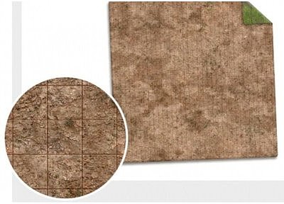Monster Game Mat: 3x3' – Broken Grassland / Desert Scrubland Adventure Grid 