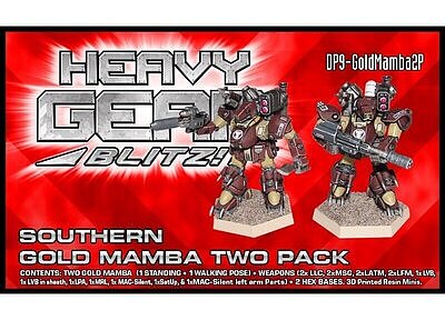 Gold Mamba Two Pack 3D Printed Resin Minis 